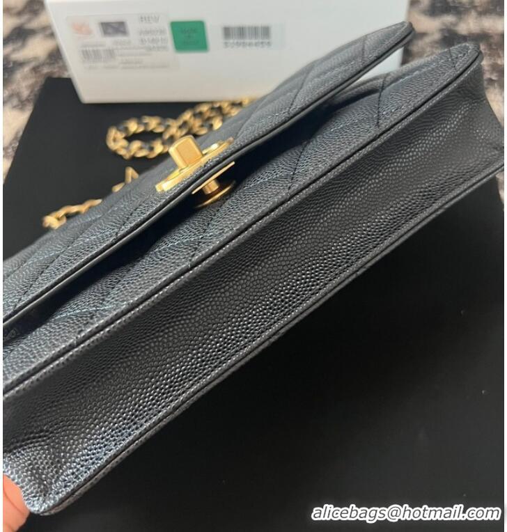 Famous Brand Chanel WALLET ON CHAIN AP3580 Black