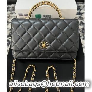 Super Quality Chanel FLAP PHONE HOLDER WITH CHAIN AP3575 Black