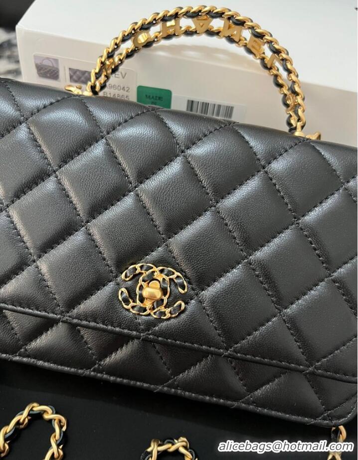 Super Quality Chanel FLAP PHONE HOLDER WITH CHAIN AP3575 Black