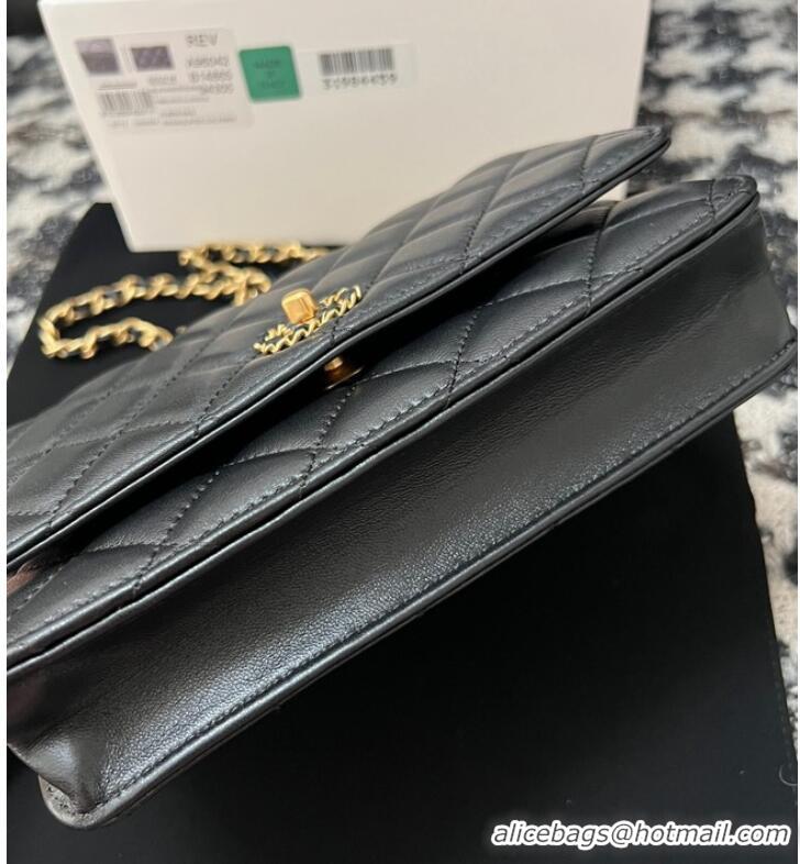 Super Quality Chanel FLAP PHONE HOLDER WITH CHAIN AP3575 Black