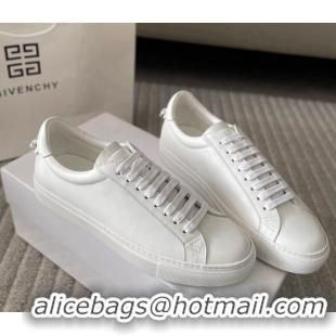 Sophisticated Givenchy City Sport Sneakers in Smooth Leather with Logo Tab All White 401052