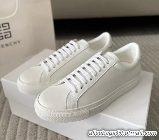 Sophisticated Givenchy City Sport Sneakers in Smooth Leather with Logo Tab All White 401052