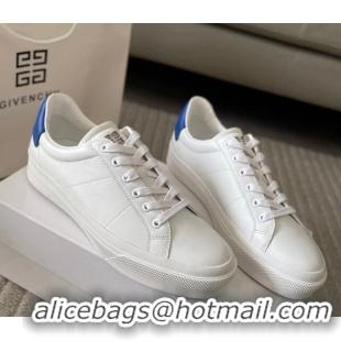 Good Looking Givenchy City Sport Sneakers in Leather with Logo Tab White/Blue 401045