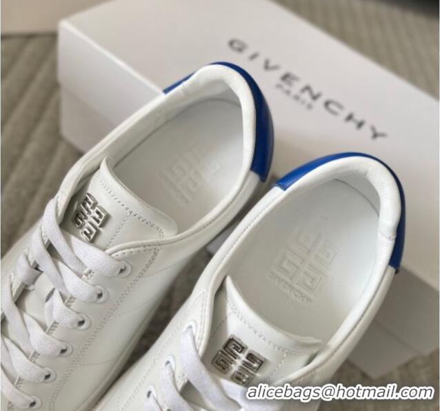 Good Looking Givenchy City Sport Sneakers in Leather with Logo Tab White/Blue 401045