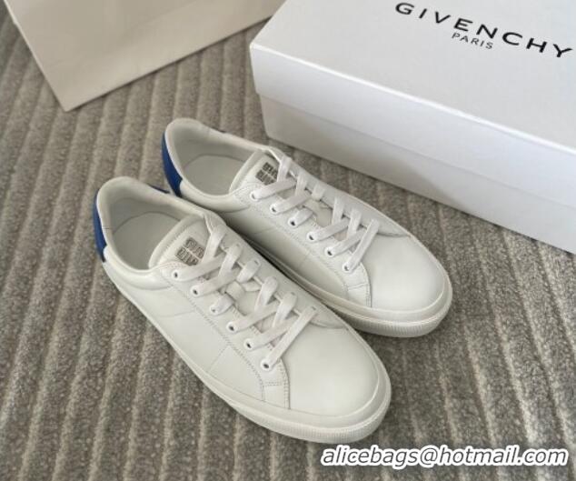 Good Looking Givenchy City Sport Sneakers in Leather with Logo Tab White/Blue 401045