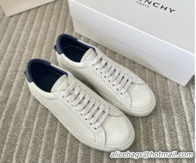 Charming Givenchy City Sport Sneakers in Smooth Leather with Logo Tab White/Blue 401046