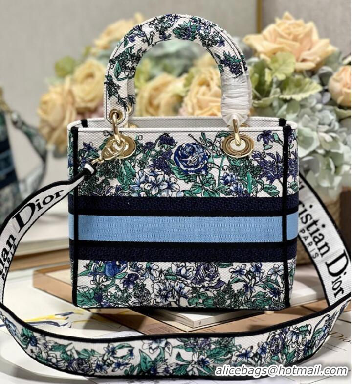 Unique Grade Dior MEDIUM LADY D-LITE BAG Embroidery M0565OE-7