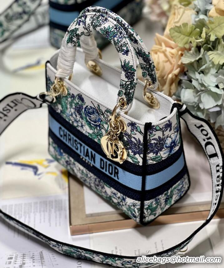 Unique Grade Dior MEDIUM LADY D-LITE BAG Embroidery M0565OE-7