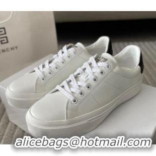 Cheap Price Givenchy City Sport Sneakers in Leather with Logo Tab White/Black 401047