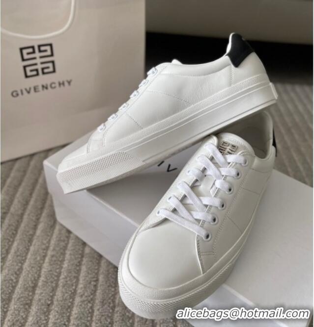 Cheap Price Givenchy City Sport Sneakers in Leather with Logo Tab White/Black 401047