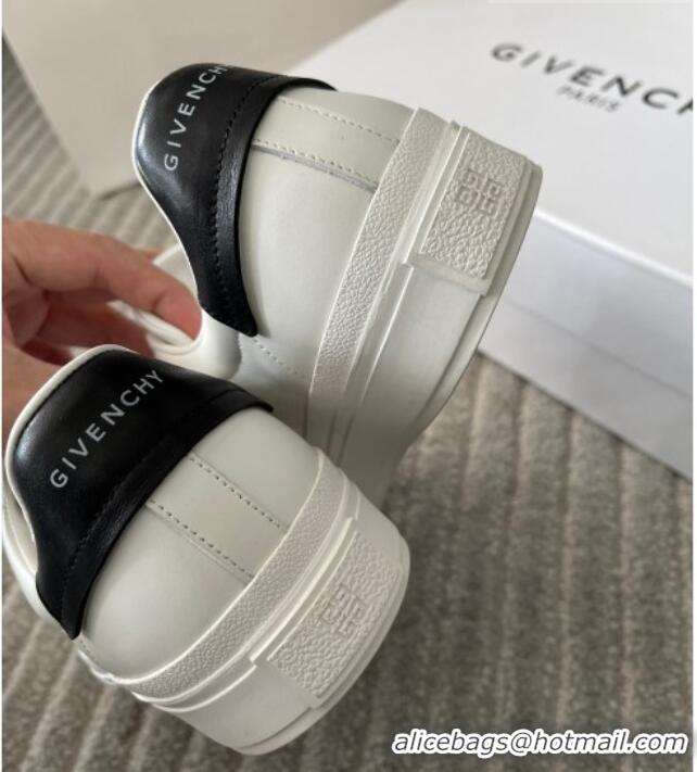 Cheap Price Givenchy City Sport Sneakers in Leather with Logo Tab White/Black 401047