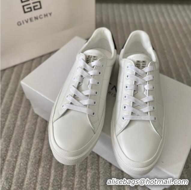 Cheap Price Givenchy City Sport Sneakers in Leather with Logo Tab White/Black 401047