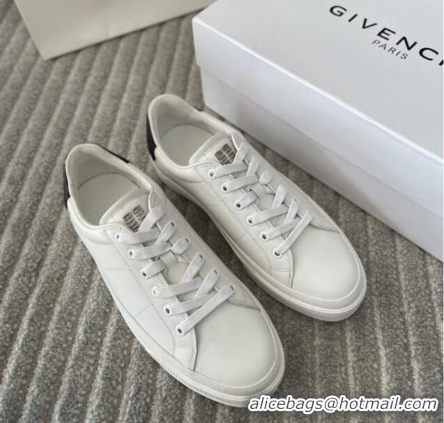 Cheap Price Givenchy City Sport Sneakers in Leather with Logo Tab White/Black 401047