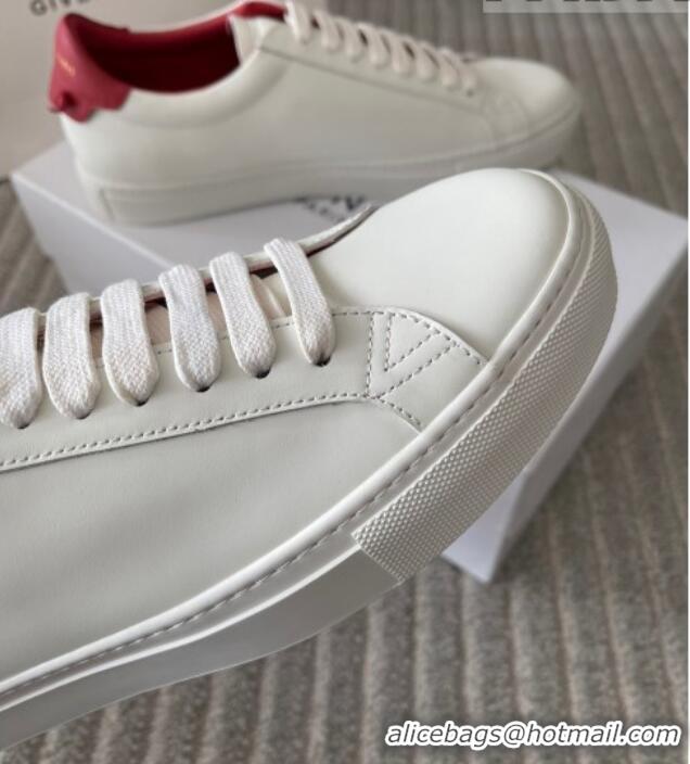 Hot Style Givenchy City Sport Sneakers in Smooth Leather with Logo Tab White/Red 401050