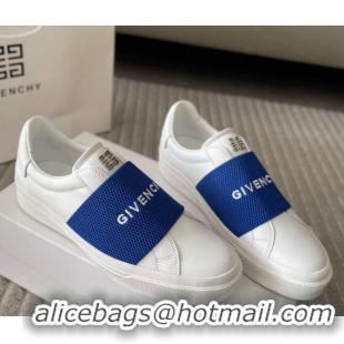 Popular Style Givenchy City Sport Sneakers in Leather with Givenchy Strap White/Blue 401054