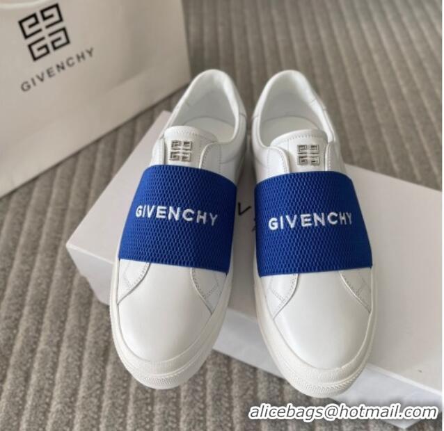 Popular Style Givenchy City Sport Sneakers in Leather with Givenchy Strap White/Blue 401054