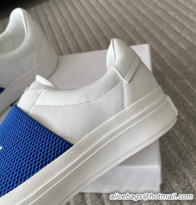 Popular Style Givenchy City Sport Sneakers in Leather with Givenchy Strap White/Blue 401054