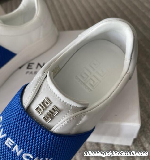 Popular Style Givenchy City Sport Sneakers in Leather with Givenchy Strap White/Blue 401054