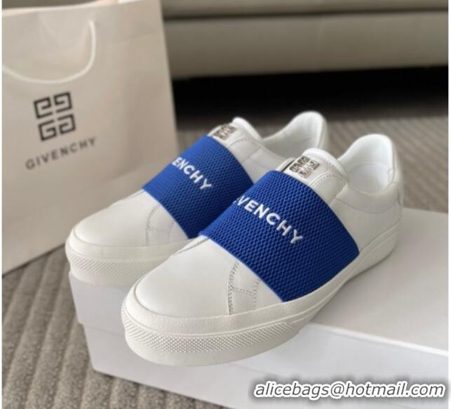 Popular Style Givenchy City Sport Sneakers in Leather with Givenchy Strap White/Blue 401054