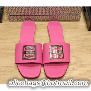 Big Discount Givenchy 4G Leather Flat Slide Sandals Pink 703132