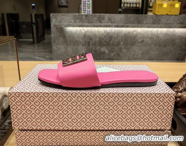 Big Discount Givenchy 4G Leather Flat Slide Sandals Pink 703132