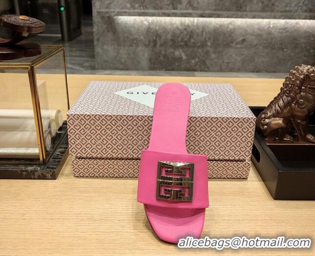 Big Discount Givenchy 4G Leather Flat Slide Sandals Pink 703132