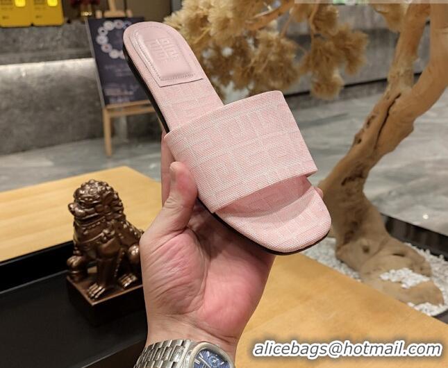 Unique Style Givenchy 4G Canvas Flat Slide Sandals Light Pink 703137