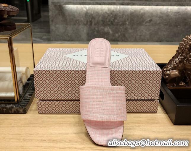 Unique Style Givenchy 4G Canvas Flat Slide Sandals Light Pink 703137