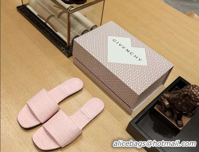 Unique Style Givenchy 4G Canvas Flat Slide Sandals Light Pink 703137