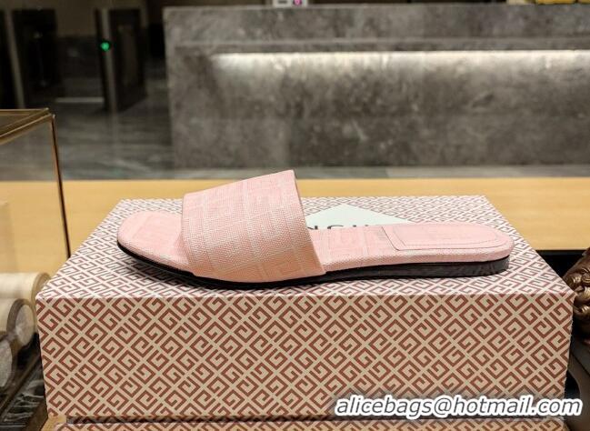 Unique Style Givenchy 4G Canvas Flat Slide Sandals Light Pink 703137