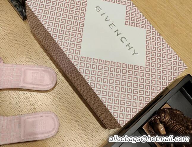 Unique Style Givenchy 4G Canvas Flat Slide Sandals Light Pink 703137