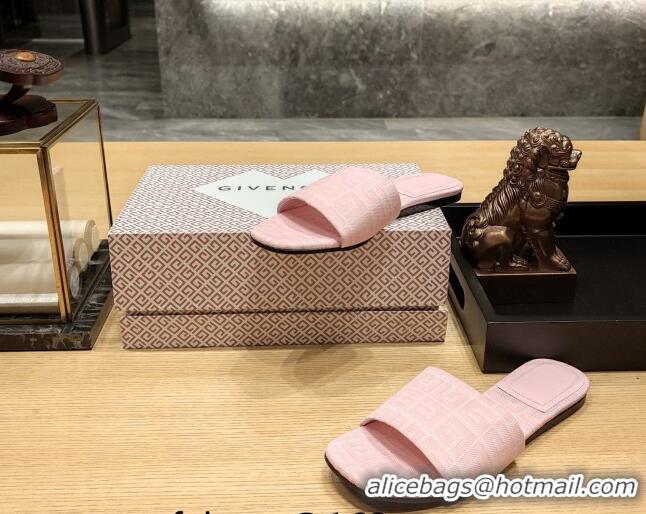 Unique Style Givenchy 4G Canvas Flat Slide Sandals Light Pink 703137