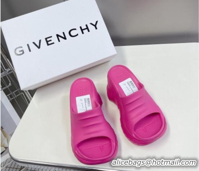 Low Cost Givenchy Marshmallow Wedge Sandals 10cm in Rubber Dark Pink 704003