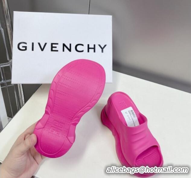 Low Cost Givenchy Marshmallow Wedge Sandals 10cm in Rubber Dark Pink 704003