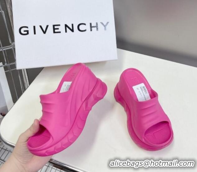 Low Cost Givenchy Marshmallow Wedge Sandals 10cm in Rubber Dark Pink 704003