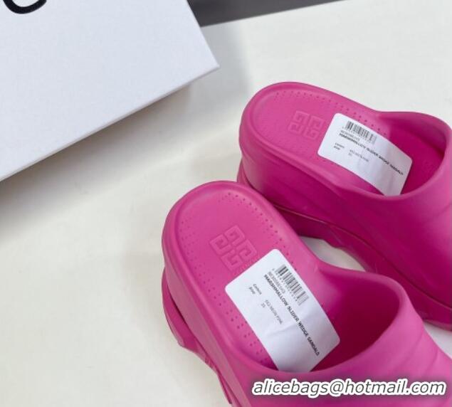 Low Cost Givenchy Marshmallow Wedge Sandals 10cm in Rubber Dark Pink 704003