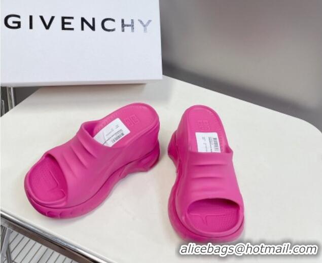 Low Cost Givenchy Marshmallow Wedge Sandals 10cm in Rubber Dark Pink 704003