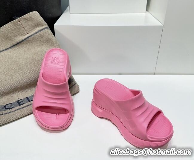 Popular Style Givenchy Marshmallow Wedge Sandals 10cm in Rubber Light Pink 704004