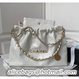 Fashion Discount CHANEL 22 HANDBAG Calfskin & Gold-Tone Metal AS3261 White