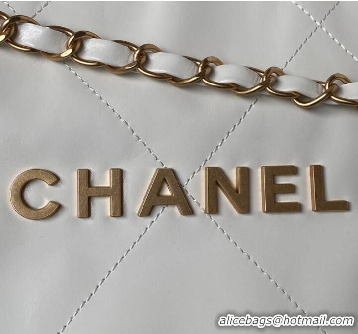 Fashion Discount CHANEL 22 HANDBAG Calfskin & Gold-Tone Metal AS3261 White