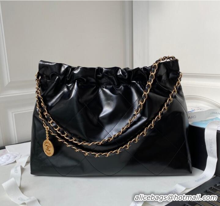 Top Quality CHANEL 22 HANDBAG Calfskin & Gold-Tone Metal AS3261 Black