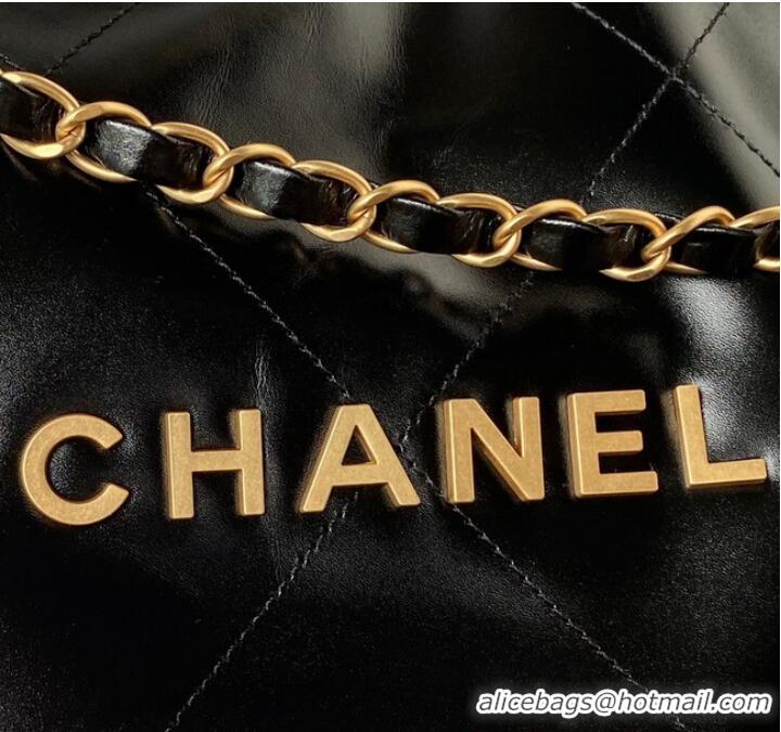 Top Quality CHANEL 22 HANDBAG Calfskin & Gold-Tone Metal AS3261 Black