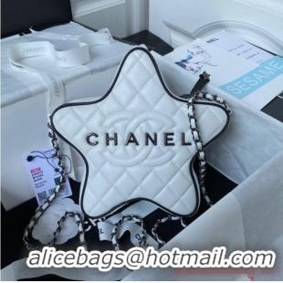 Best Price CHANEL STAR HANDBAG AS4579 & Guns-Tone Metal white