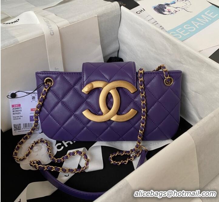 Best Price Chanel BAGUETTE BAG AS4611 Purple