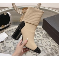 Best Price Chanel Knit Ankle Boots 8.5cm Beige Best Price Chanel Knit Ankle Boots 8.5cm Beige 828037