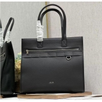 Inexpensive Dior SAFARI TOTE BAG Black Grained Calfskin 1ESSH224Y