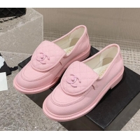 Best Price Chanel Canvas Loafers with Matte CC Foldover Pink 901041