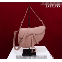 Super Quality Dior Mini/Medium Saddle Bag with Strap in Grained Calfskin CD1117 All Pink 2023