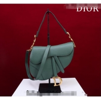 Top Quality Dior Mini/Medium Saddle Bag with Strap in Grained Calfskin CD1117 Dark Green 2023