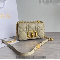 Top Quality Dior Small Caro Chain Bag in Quilted Macrocannage Calfskin M9241 Light Beige 2023